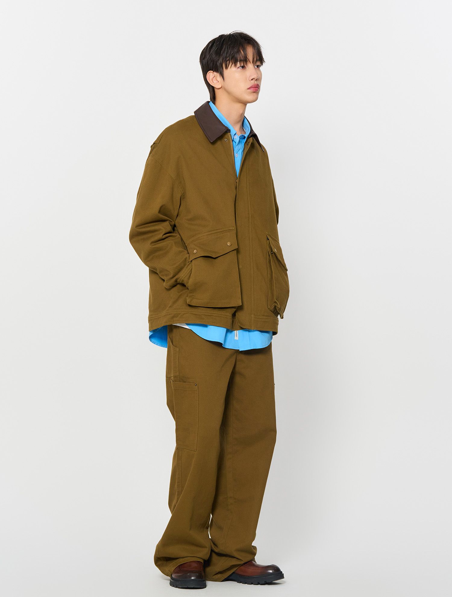 ★GENERAL IDEA★ UNISEX loose fit work jacket [OLIVE KHAKI] MUSINSA | GENERAL IDEA Loose fit work jacket [OLIVE KHAKI