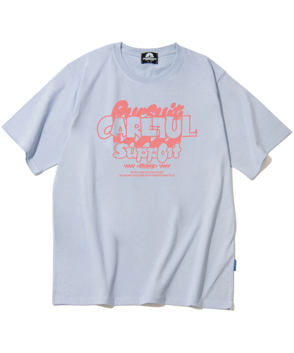 트립션(TRIPSHION) Careful Support 그래픽 티셔츠 - 퍼플