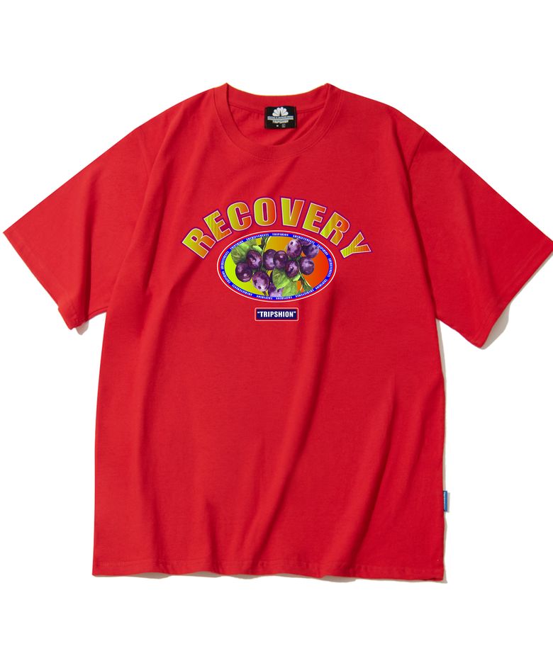 Vintage Recovery Grape 그래픽 티셔츠 - 레드