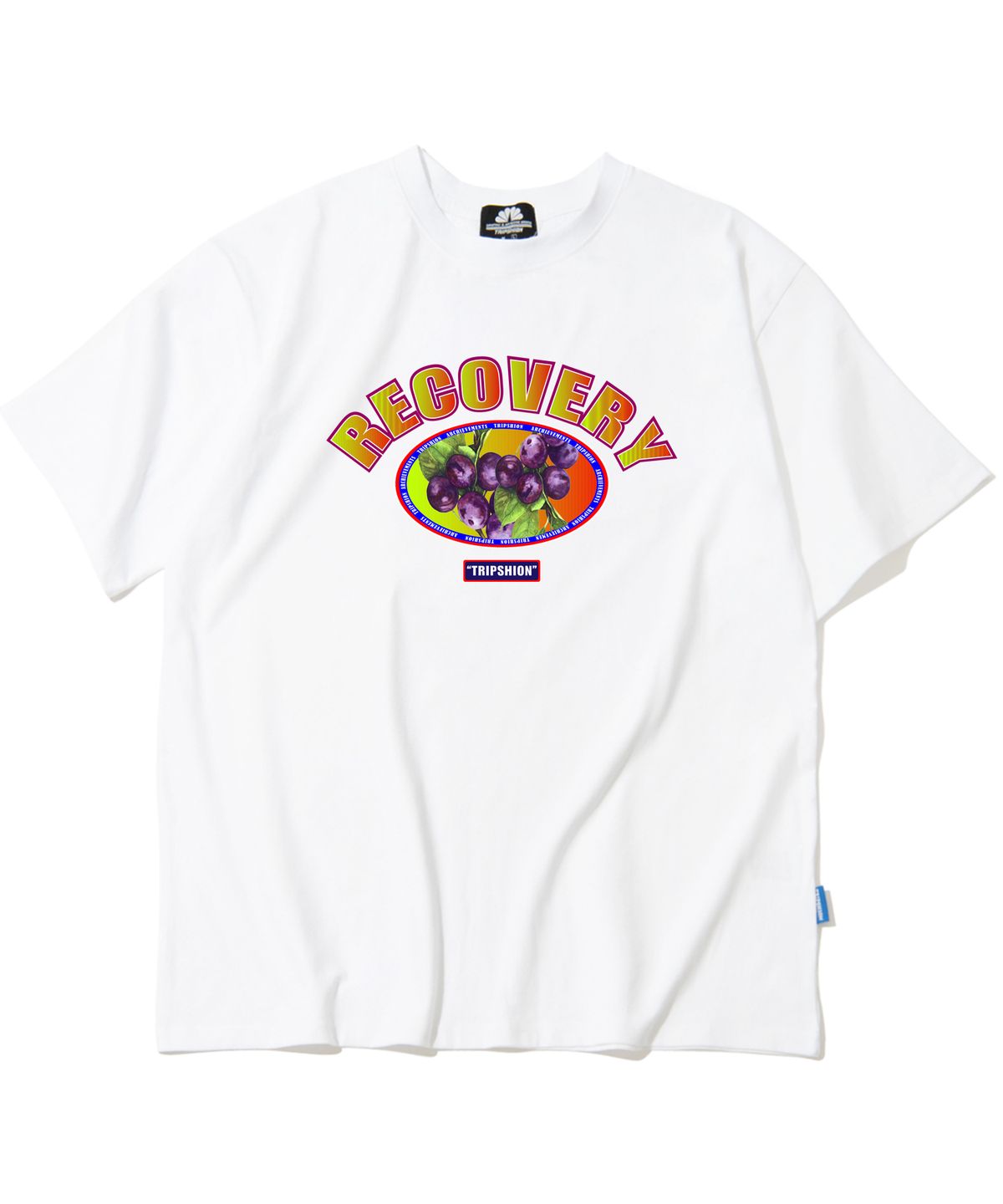 트립션(TRIPSHION) Vintage Recovery Grape 그래픽 티셔츠 - 화이트