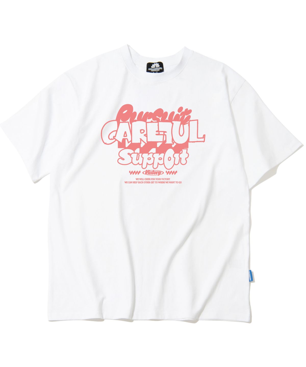 트립션(TRIPSHION) Careful Support 그래픽 티셔츠 - 화이트
