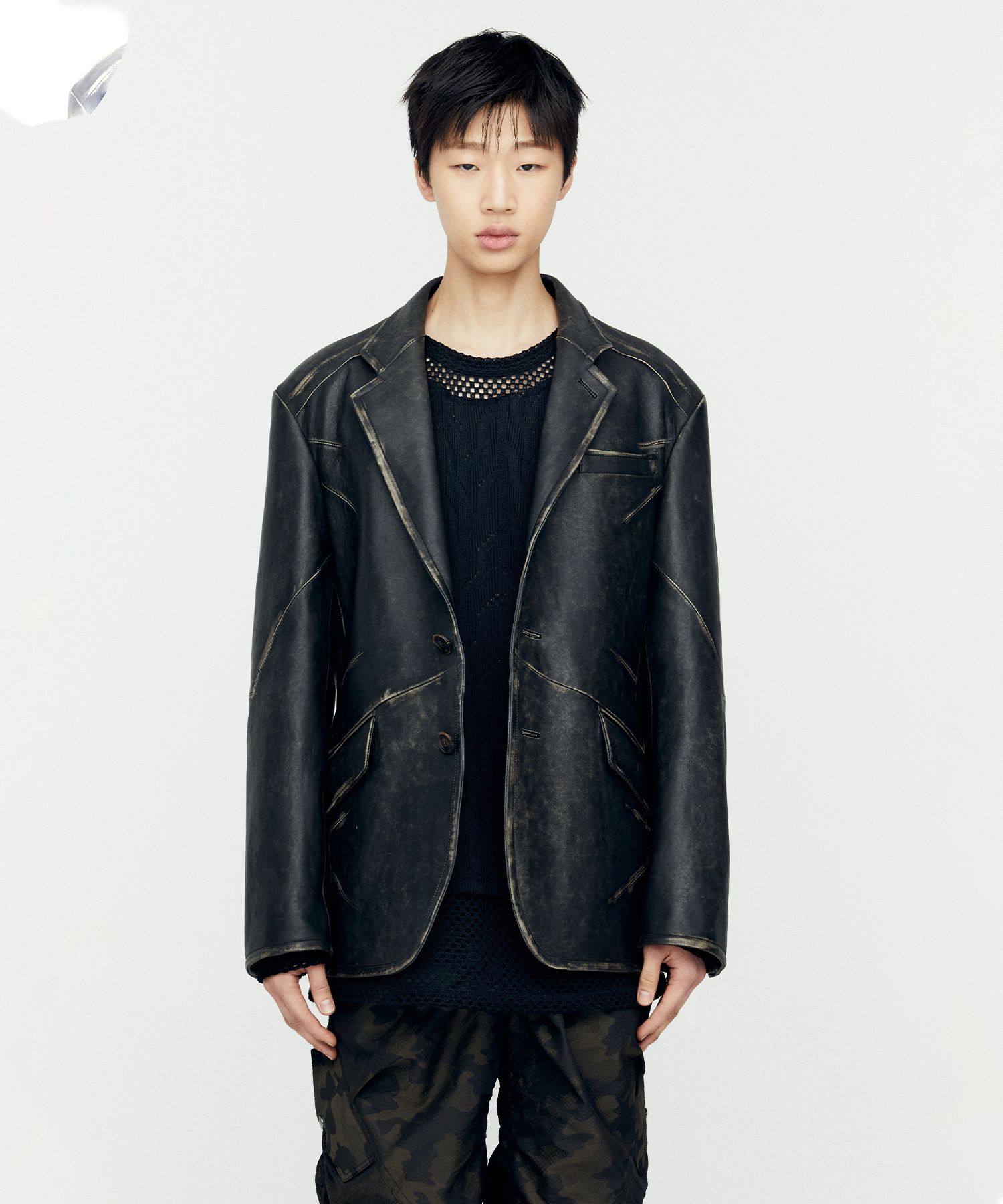 MUSINSA | ANDERSSON BELL Hyde Leather Jacket awa633m (BLACK)