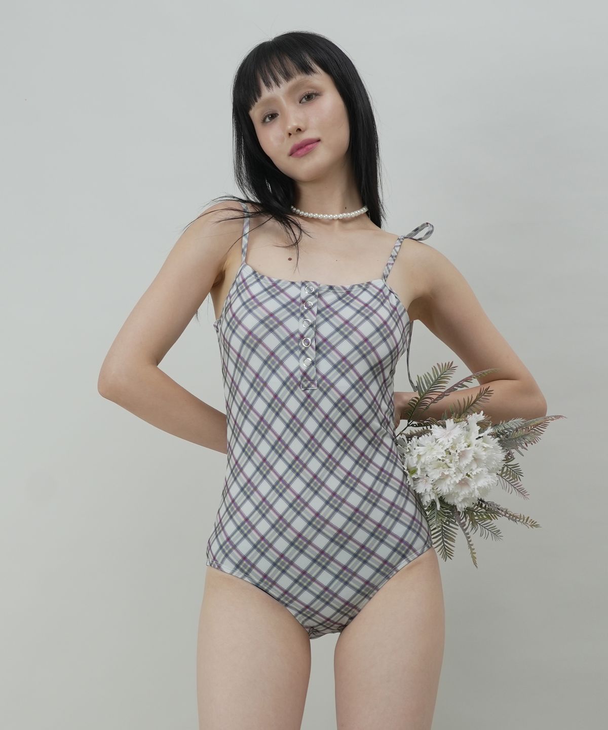 떨스티클럽(THIRSTYCLUB) Kate check swimsuit - Light green