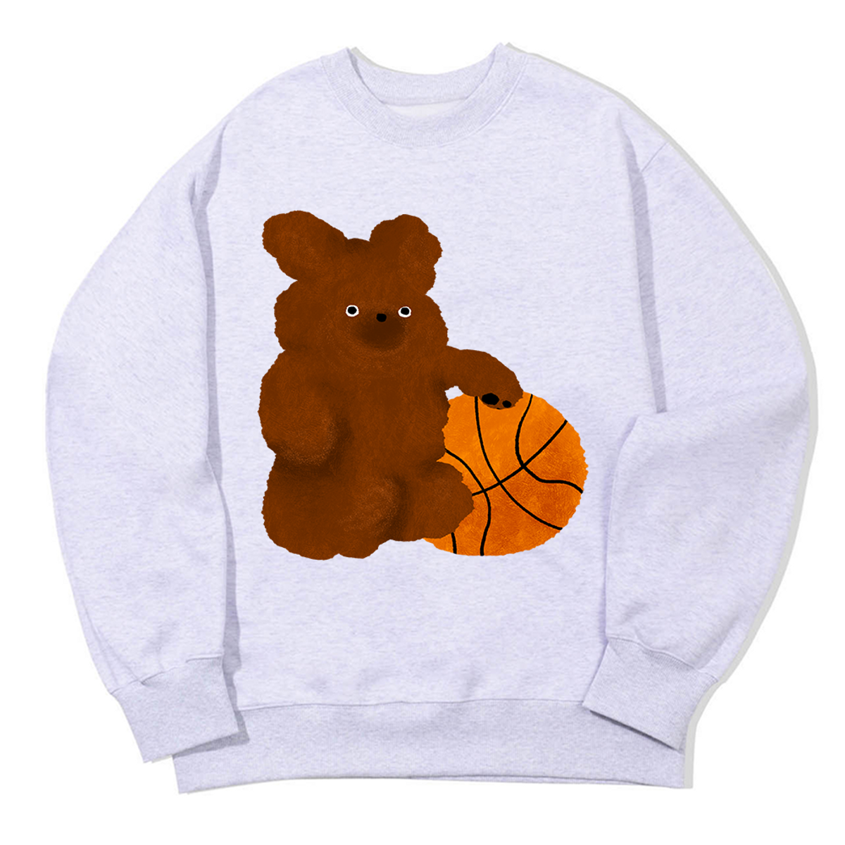 어썸어스(AWESOMEUS) BROWN BASKETBALL BEAR SWEAT SHIRTS_3 COLOR