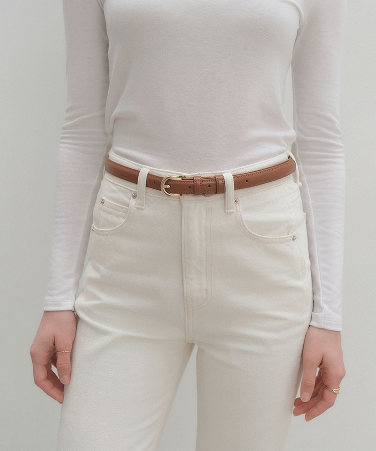 룩캐스트(LOOKAST) 엘르 비건 레더 벨트_카멜 / ELLE VEGAN LEATHER BELT_CAMEL
