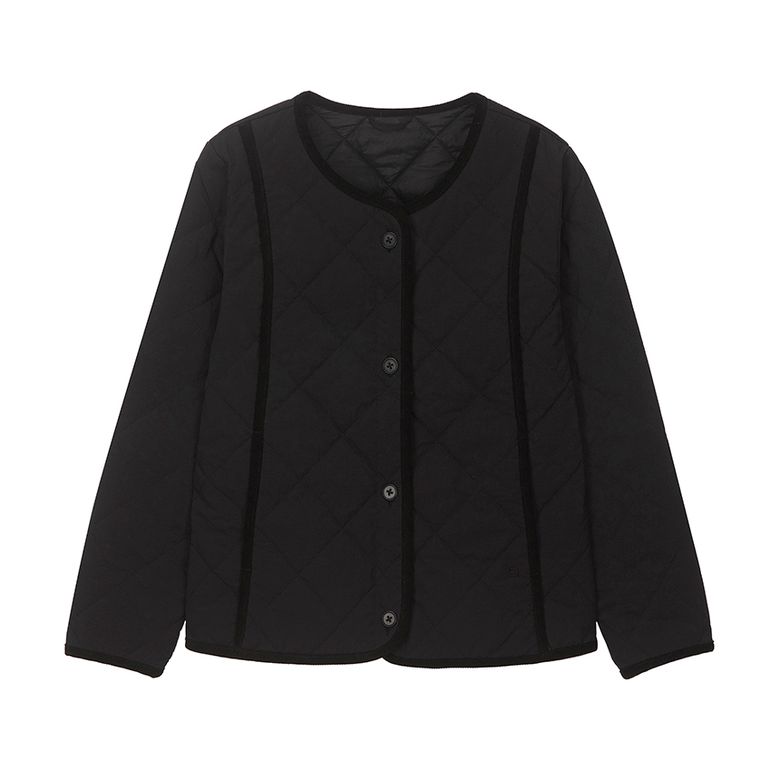 W 코지 퀼팅 패딩 가디건 Black