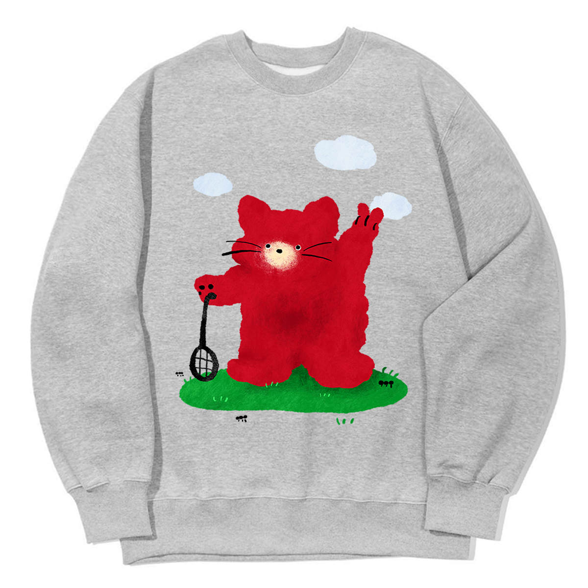 어썸어스(AWESOMEUS) CAT MAKING V SWEAT SHIRTS_3 COLOR