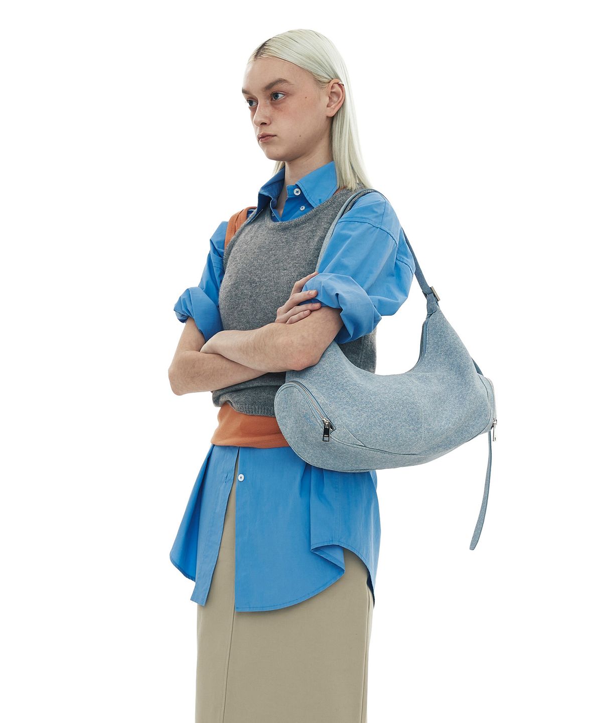 오소이(OSOI) CARGO HOBO LARGE [NEW DENIM SKY]