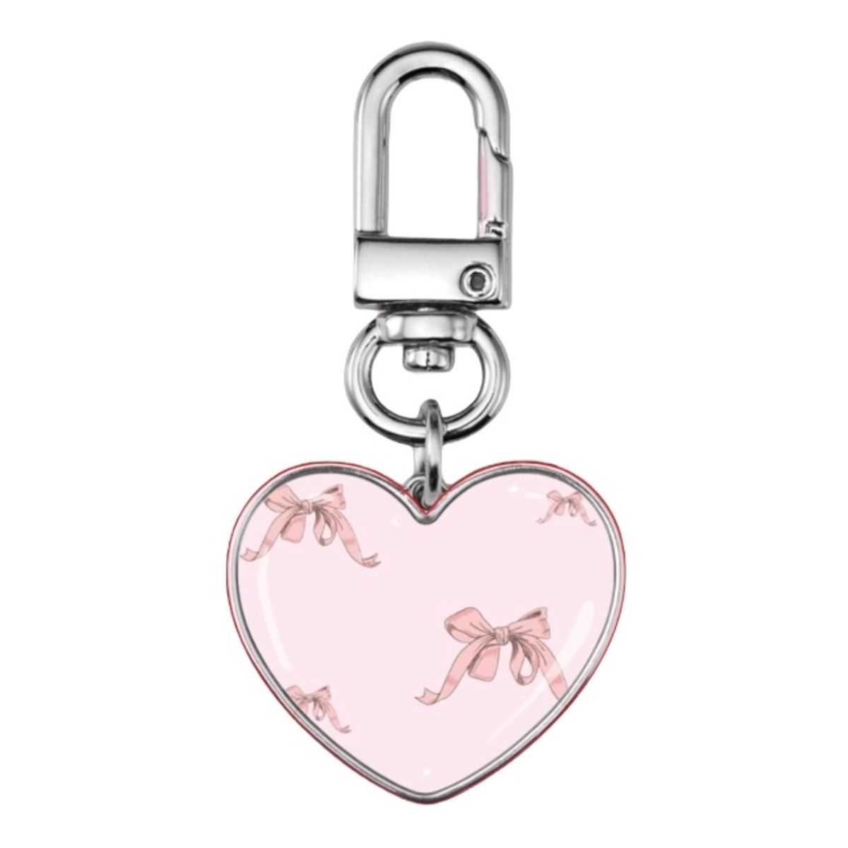 디어마이뮤즈(DEARMYMUSE) pink ribbon sliver epoxy heart keyring 에폭시 실버 미니 하트 키링