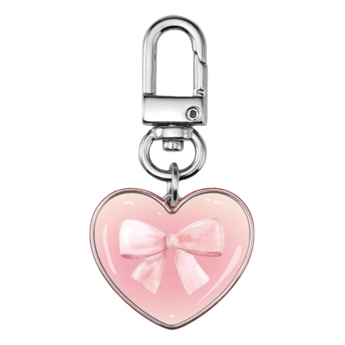 디어마이뮤즈(DEARMYMUSE) pink ribbon ver.2 sliver epoxy heart keyring 에폭시 실버 미니 하트 키링