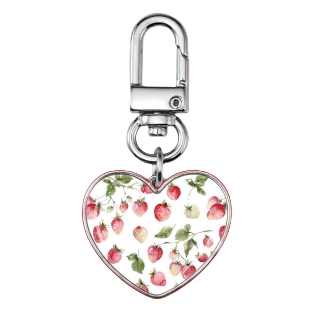 디어마이뮤즈(DEARMYMUSE) strawberry field ver.3 sliver epoxy heart keyring 에폭시 실버 미니 하트 키링