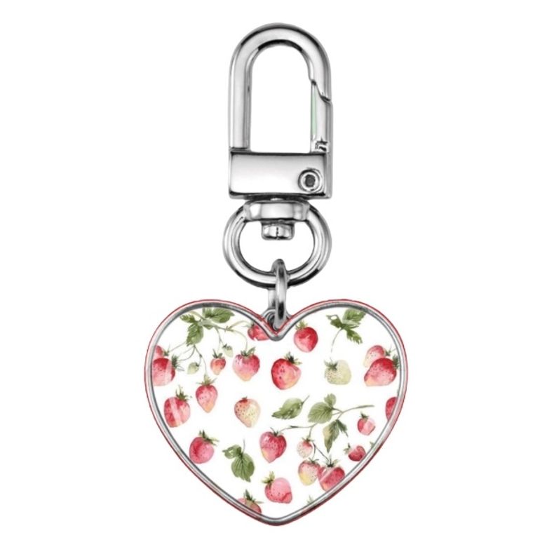 strawberry field ver.3 sliver epoxy heart keyring 에폭시 실버 미니 하트 키링