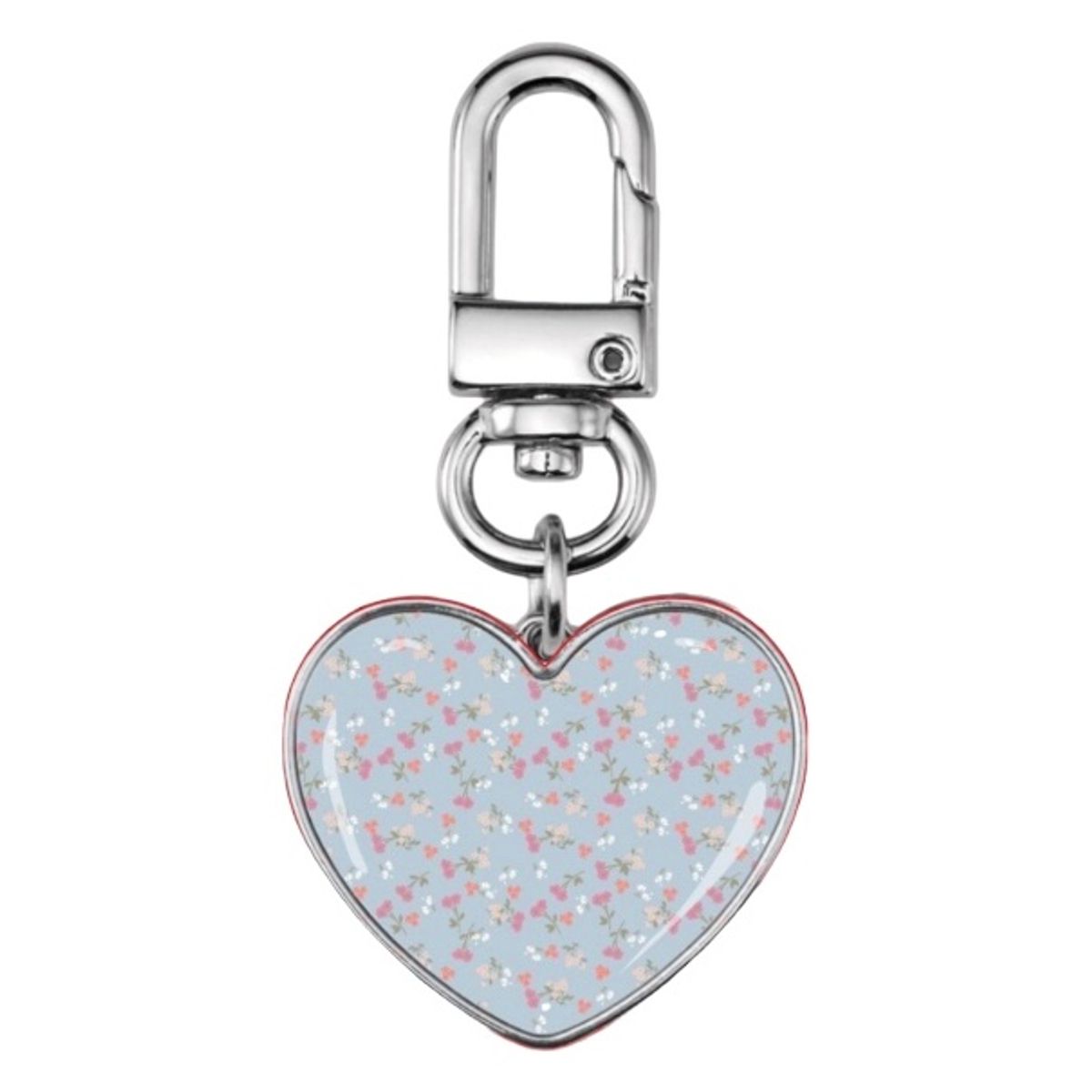 디어마이뮤즈(DEARMYMUSE) spring blue flower sliver epoxy heart keyring 에폭시 실버 미니 하트 키링