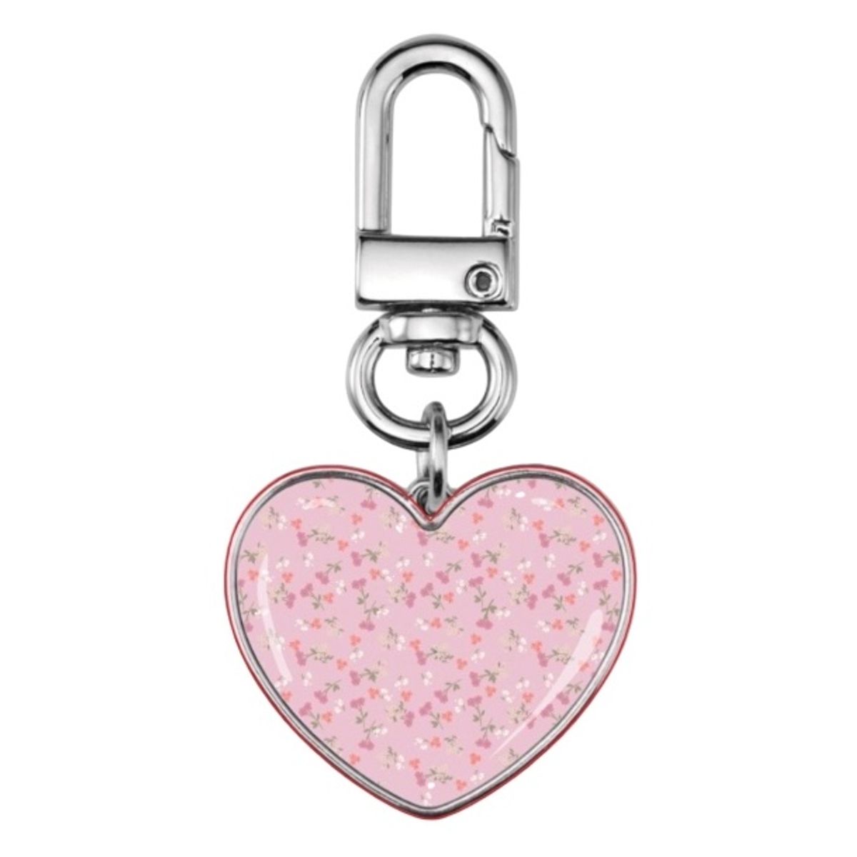 디어마이뮤즈(DEARMYMUSE) spring pink flower sliver epoxy heart keyring 에폭시 실버 미니 하트 키링