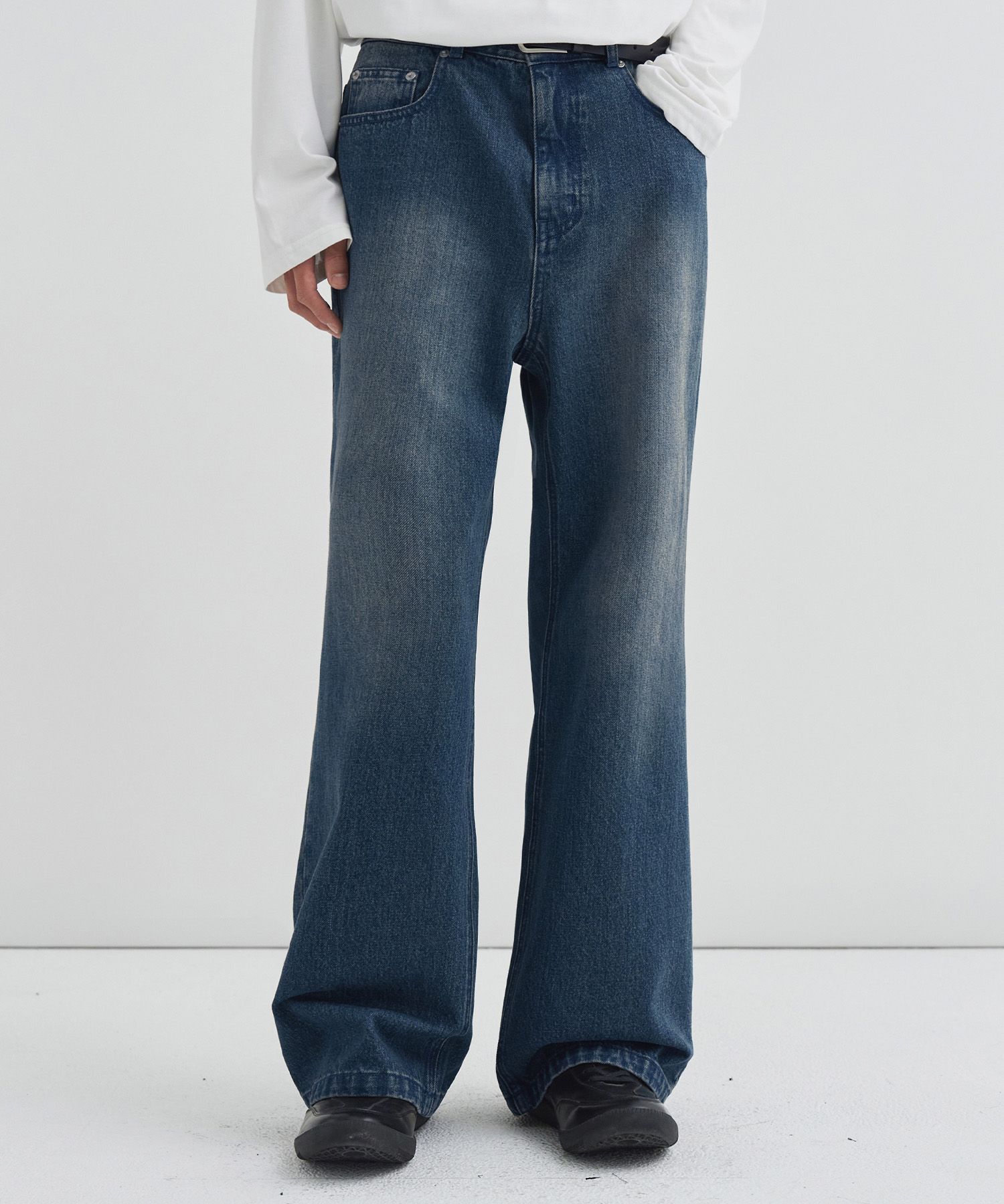 MUSINSA | DRAW FIT Liberty Wide Flare Denim Pants [BLUE]