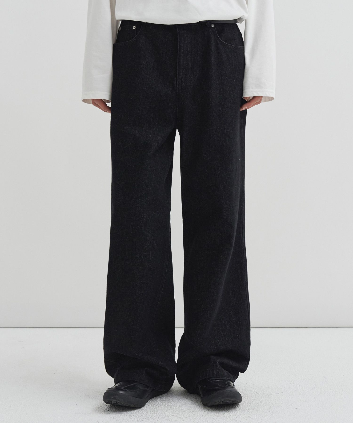 MUSINSA | DRAW FIT Liberty Wide Flare Denim Pants [BLACK]