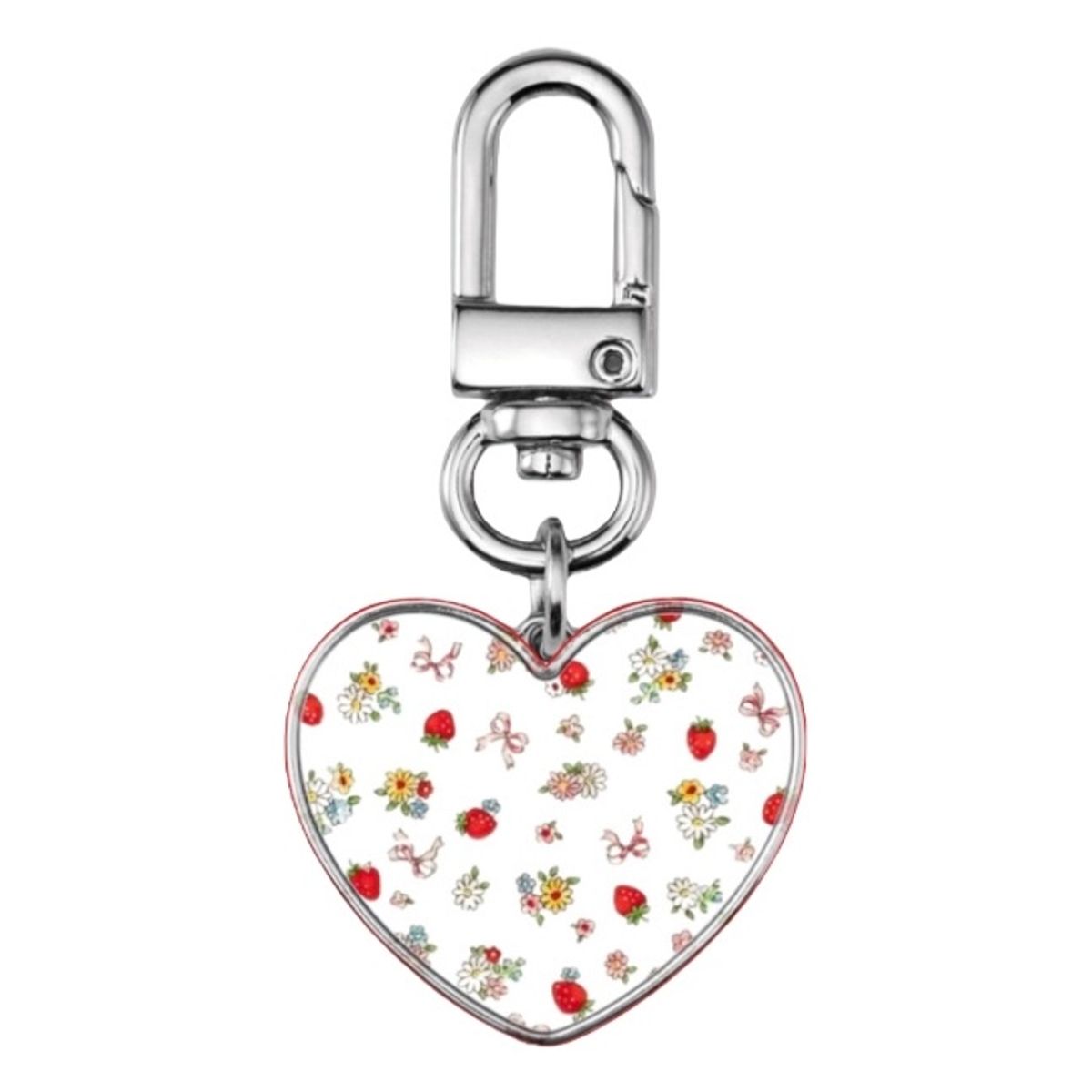 디어마이뮤즈(DEARMYMUSE) picnic handkerchief sliver epoxy heart keyring 에폭시 실버 미니 하트 키링