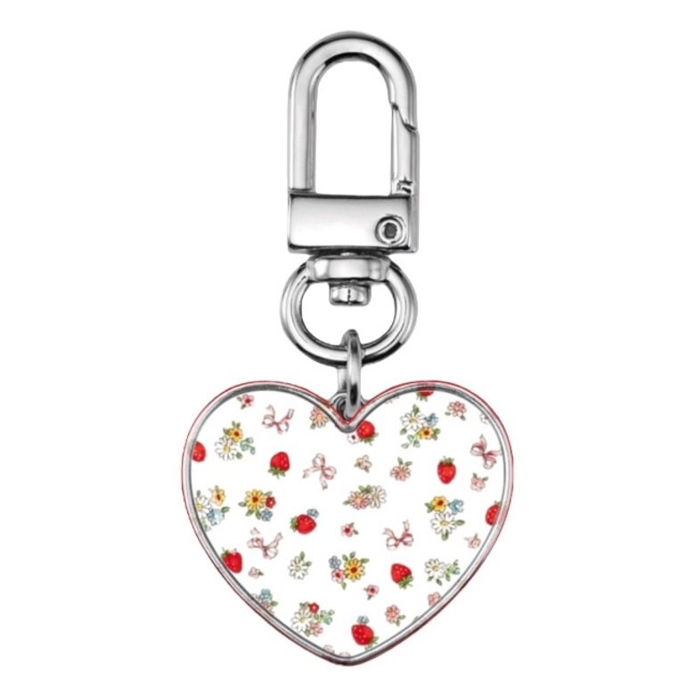 picnic handkerchief sliver epoxy heart keyring 에폭시 실버 미니 하트 키링