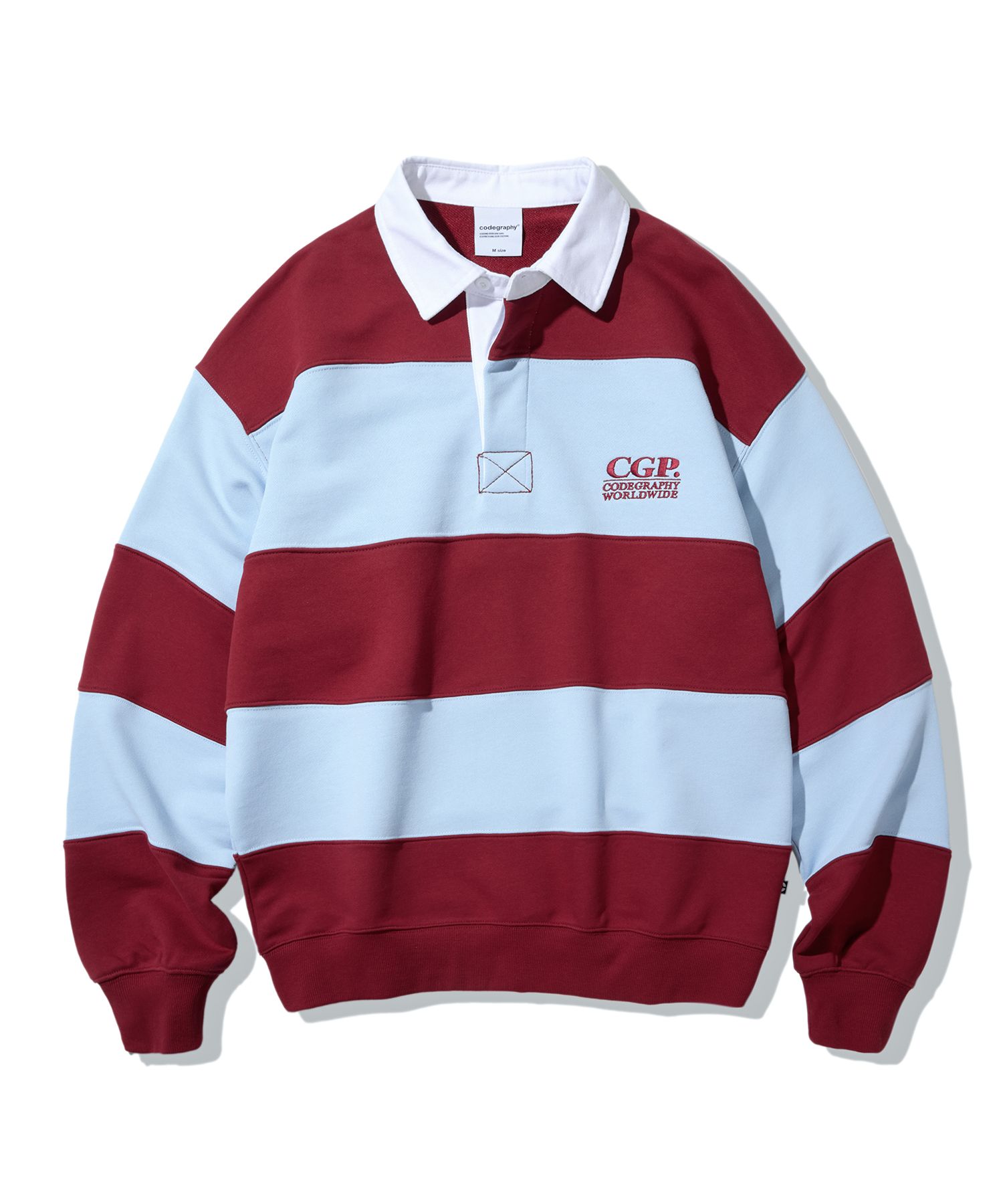CODEGRAPHY★CGP Small Square Logo Rugby Man to Man★ MUSINSA | Codegraphy CGP Small Square Logo Stripe Rugby Man