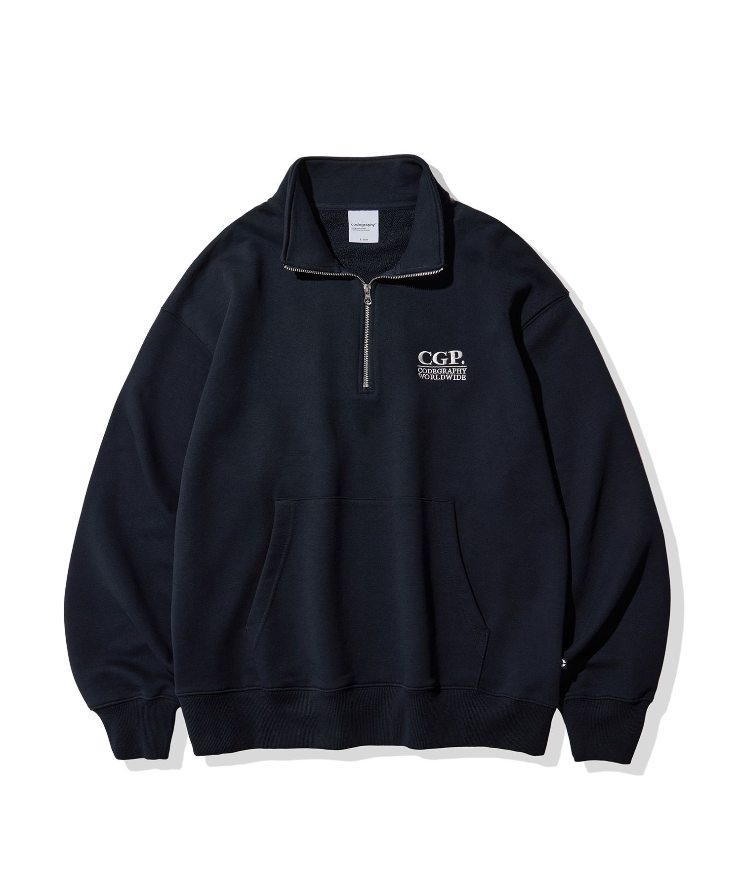 MUSINSA | Codegraphy CGP Small Square Logo Half Zip-up_Navy