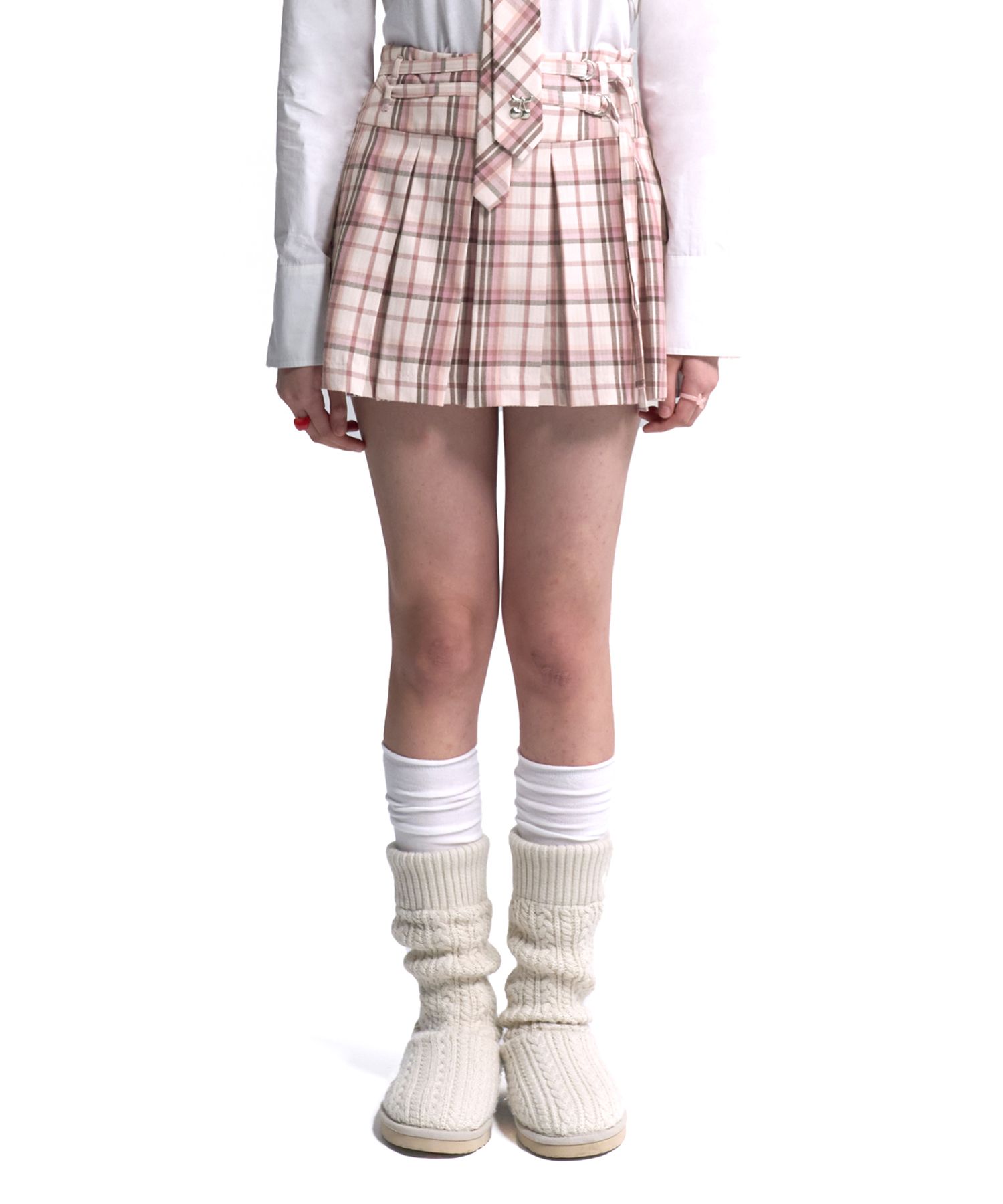 ★2022FW新作★KIRSH★SMALL CHECK PLEATS SKIRT MUSINSA | KIRSH Cheek Check Pleated Skirt [Pink]