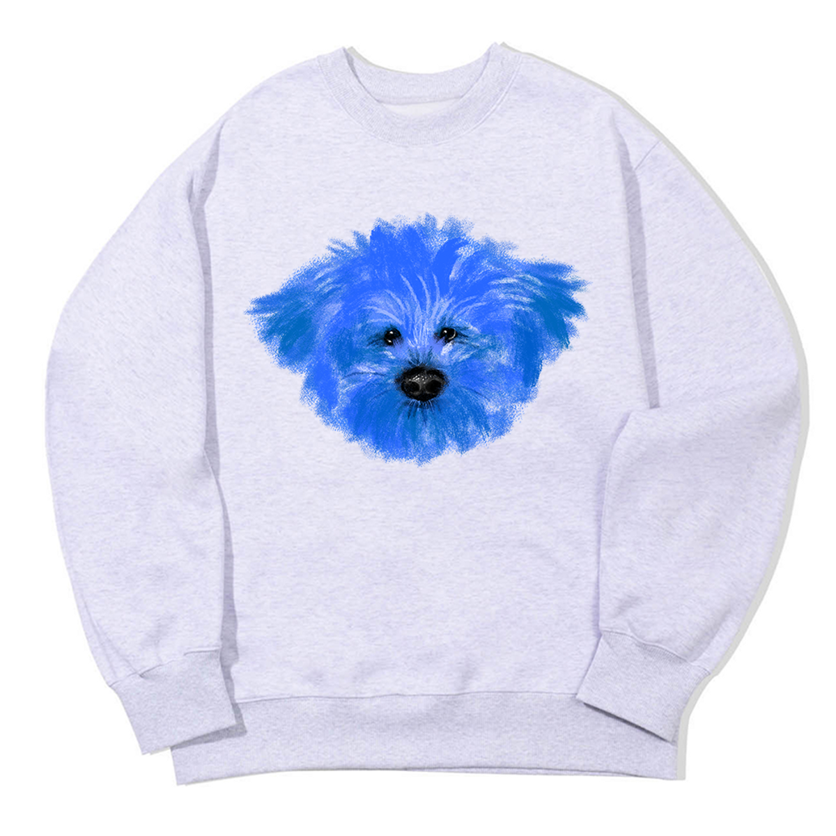 어썸어스(AWESOMEUS) BLUE PUPPY FACE SWEAT SHIRTS_3 COLOR