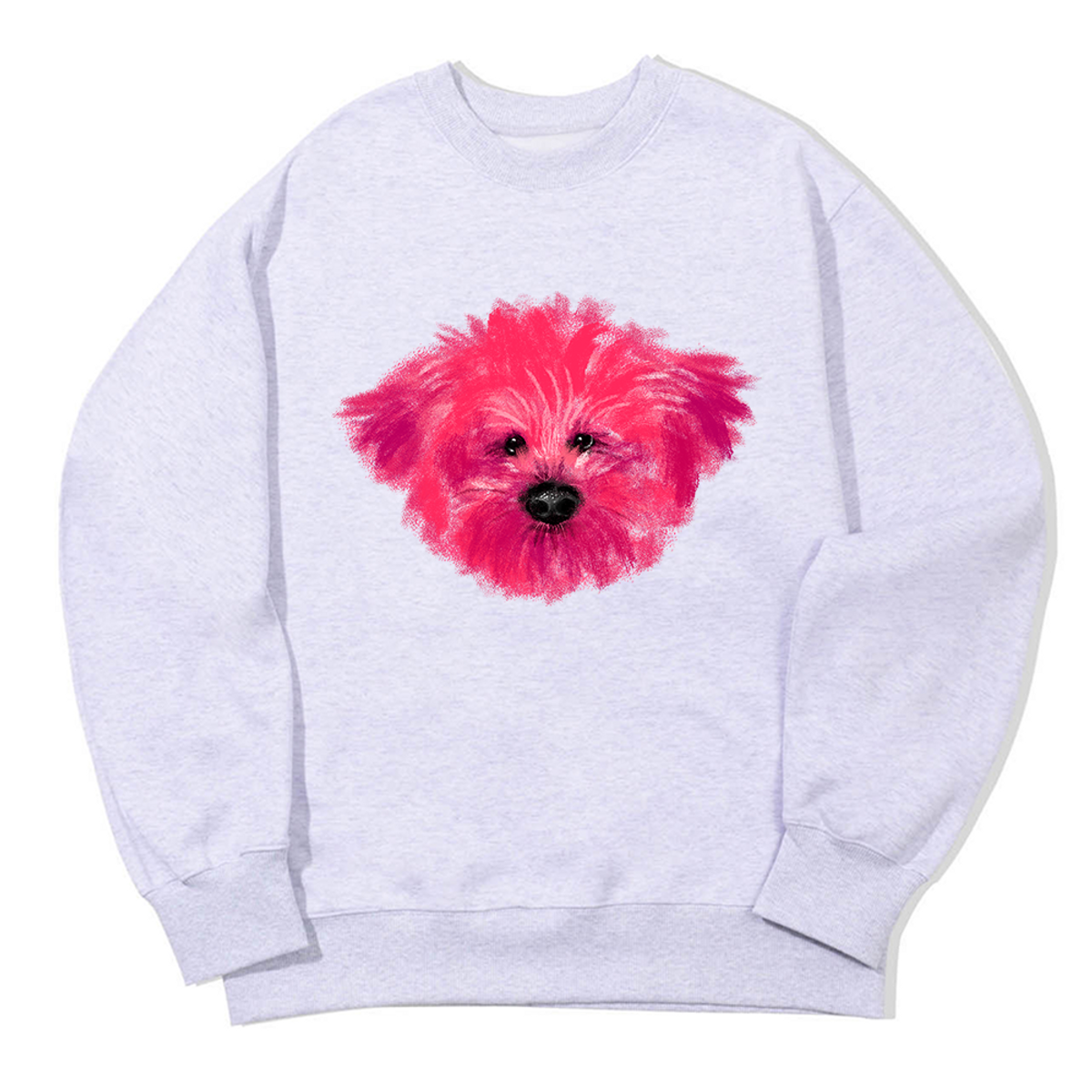 어썸어스(AWESOMEUS) PINK PUPPY FACE SWEAT SHIRTS_3 COLOR