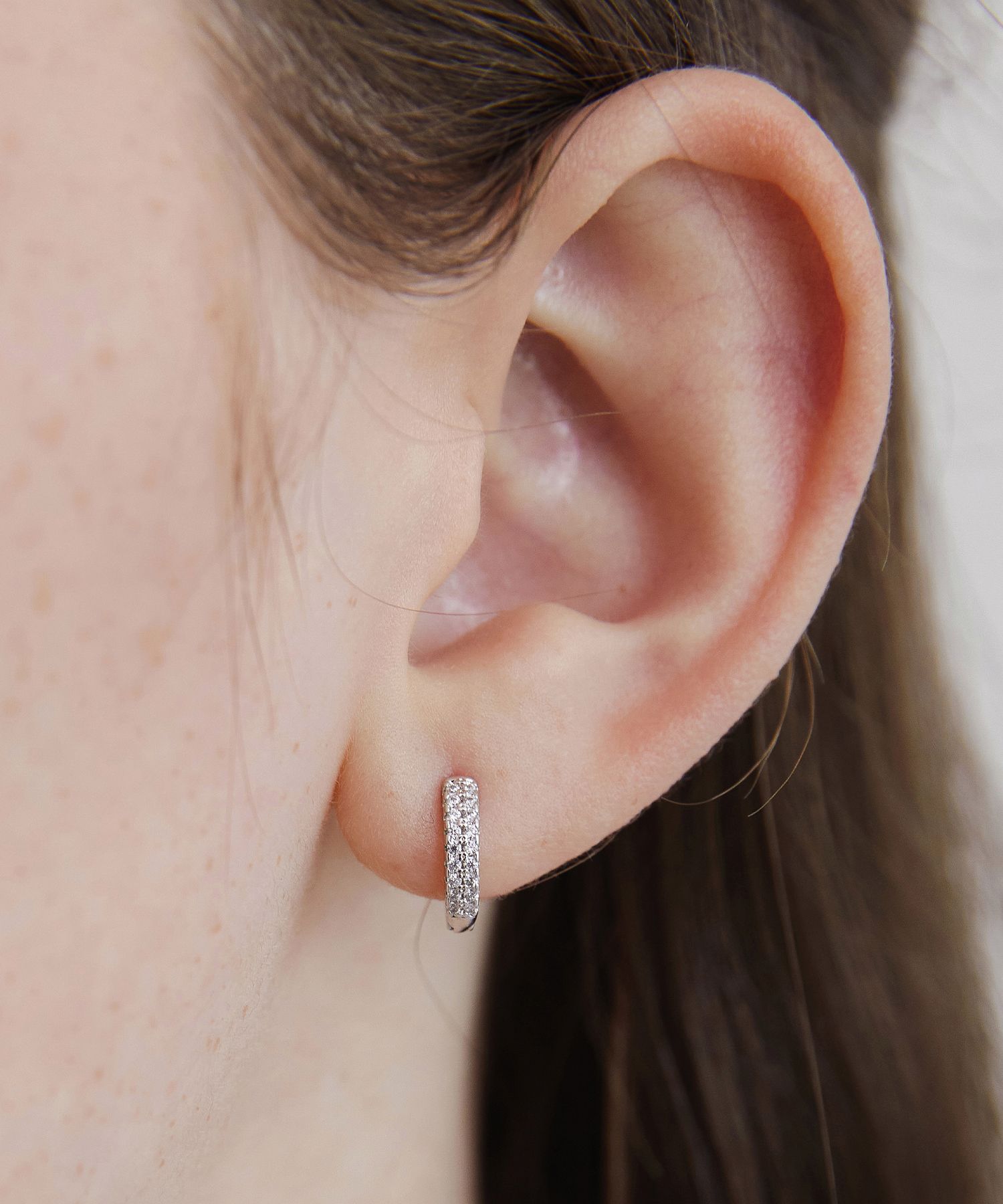 イヤリング TATIANA Silver 925 Bezel Brilliance Hoop Earrings EC3114 MUSINSA | TATIANA (Silver 925) Bezel Brilliance Hoop