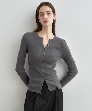 골지 라운드넥 가디건 MDCD036_5 Colors