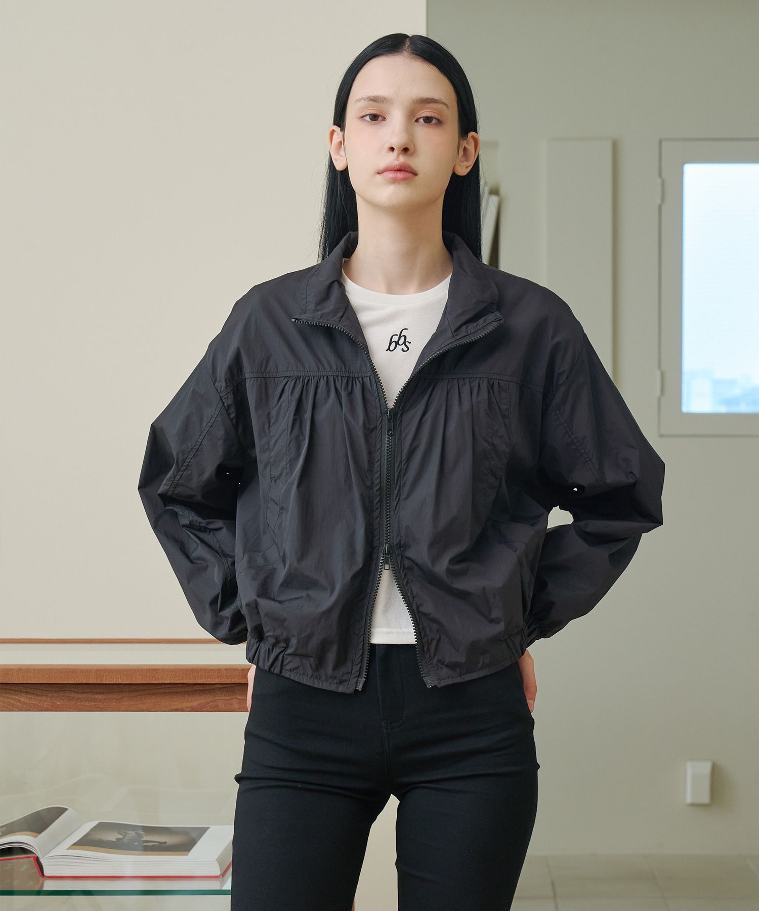 【13MONTH】Recycle Shirring Windbreaker (BLACK) MUSINSA | BIBYSEOB Shirring Windbreaker Black [T43]