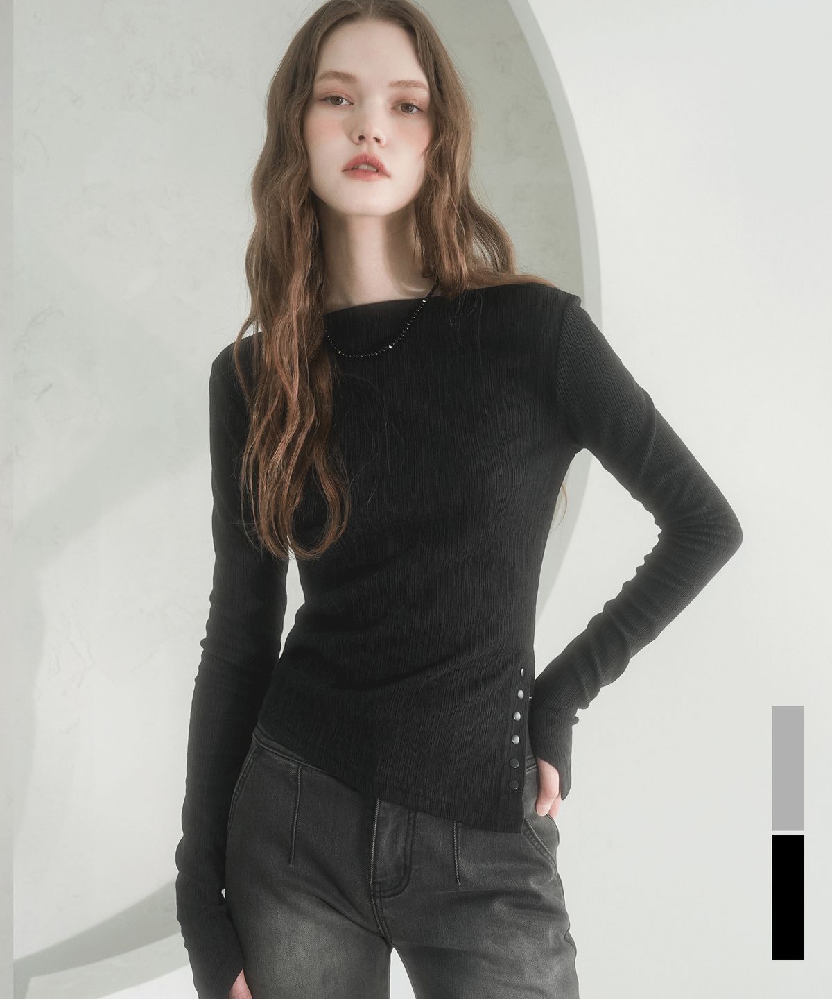 비바셔스(VIVACIOUS) Snap Long Sleeve - 2COL