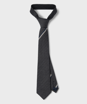 원 포인트 스트라이프 타이_GREY