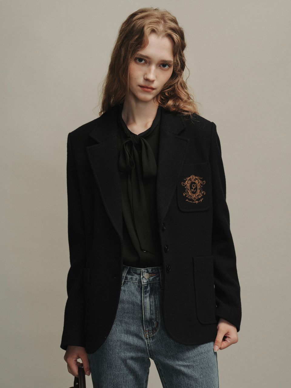 ジャケット LENINA BRONWYN wool embroidery jacket_2colors MUSINSA | LENINA BRONWYN wool embroidery jacket_2colors
