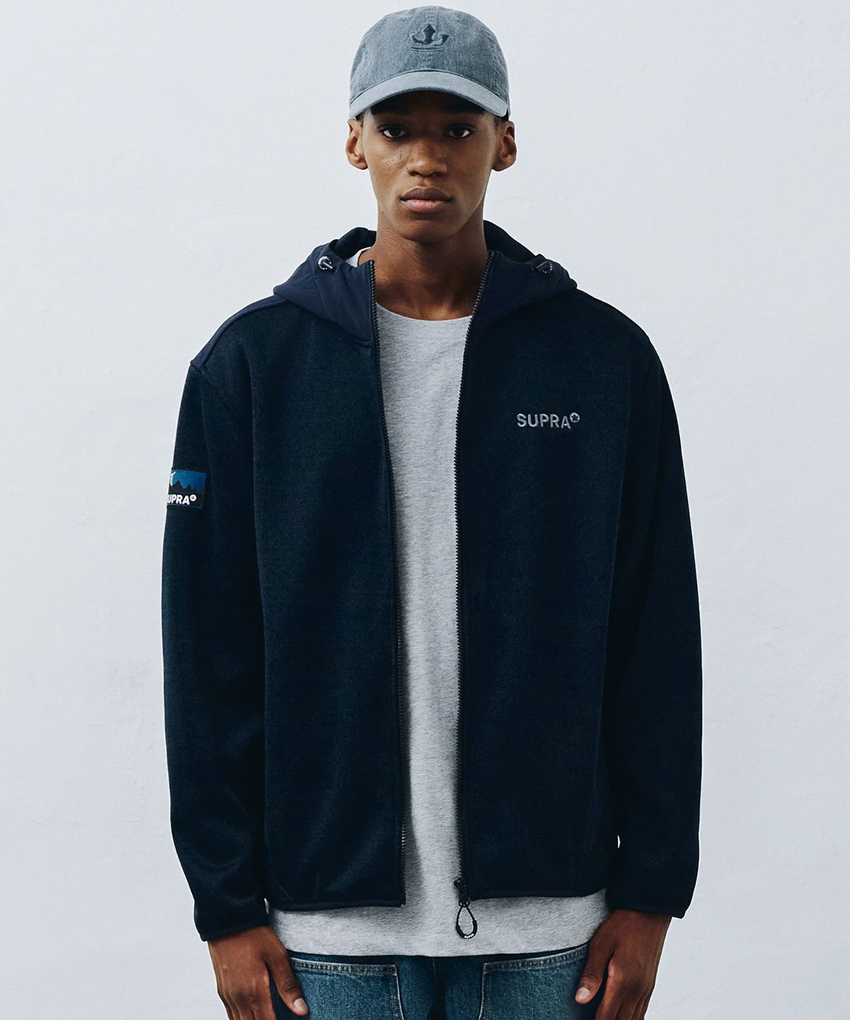 수프라(SUPRA) 후드 플리스 자켓(NAVY)