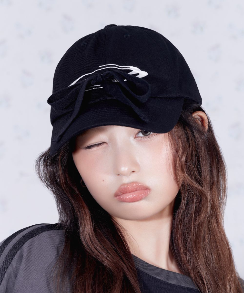 人気 ☆OPENING PROJECT☆RIBBON TIE DOWN CAP MUSINSA公式 | OPENING PROJECT Ribbon Tie Down Cap - Black