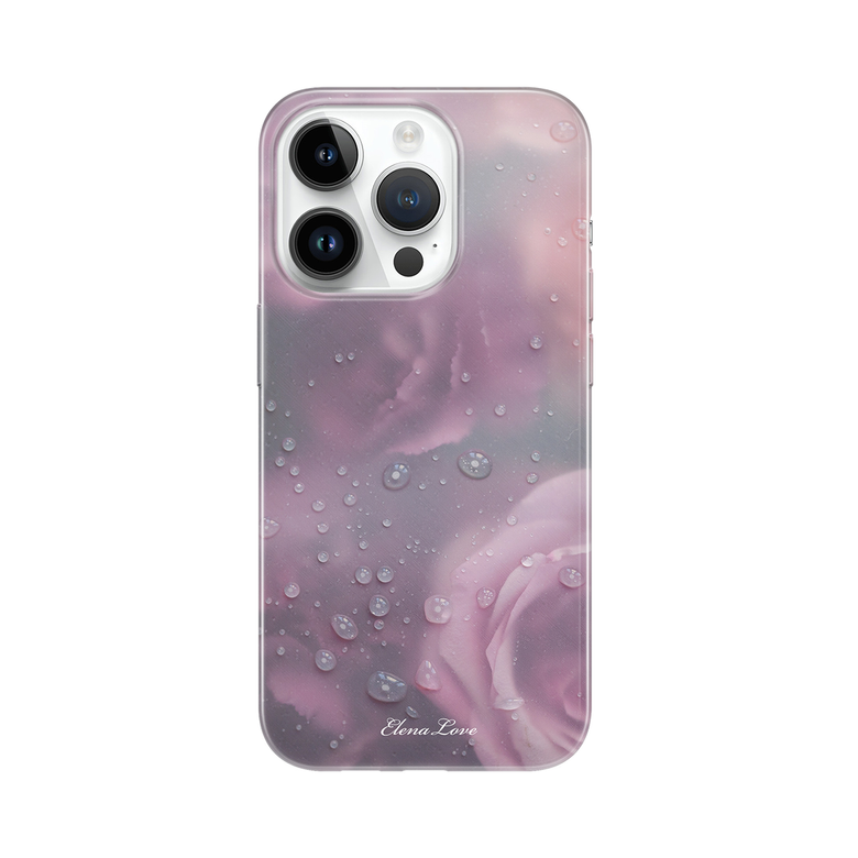 [Clear case] Rose in drizzle 클리어케이스