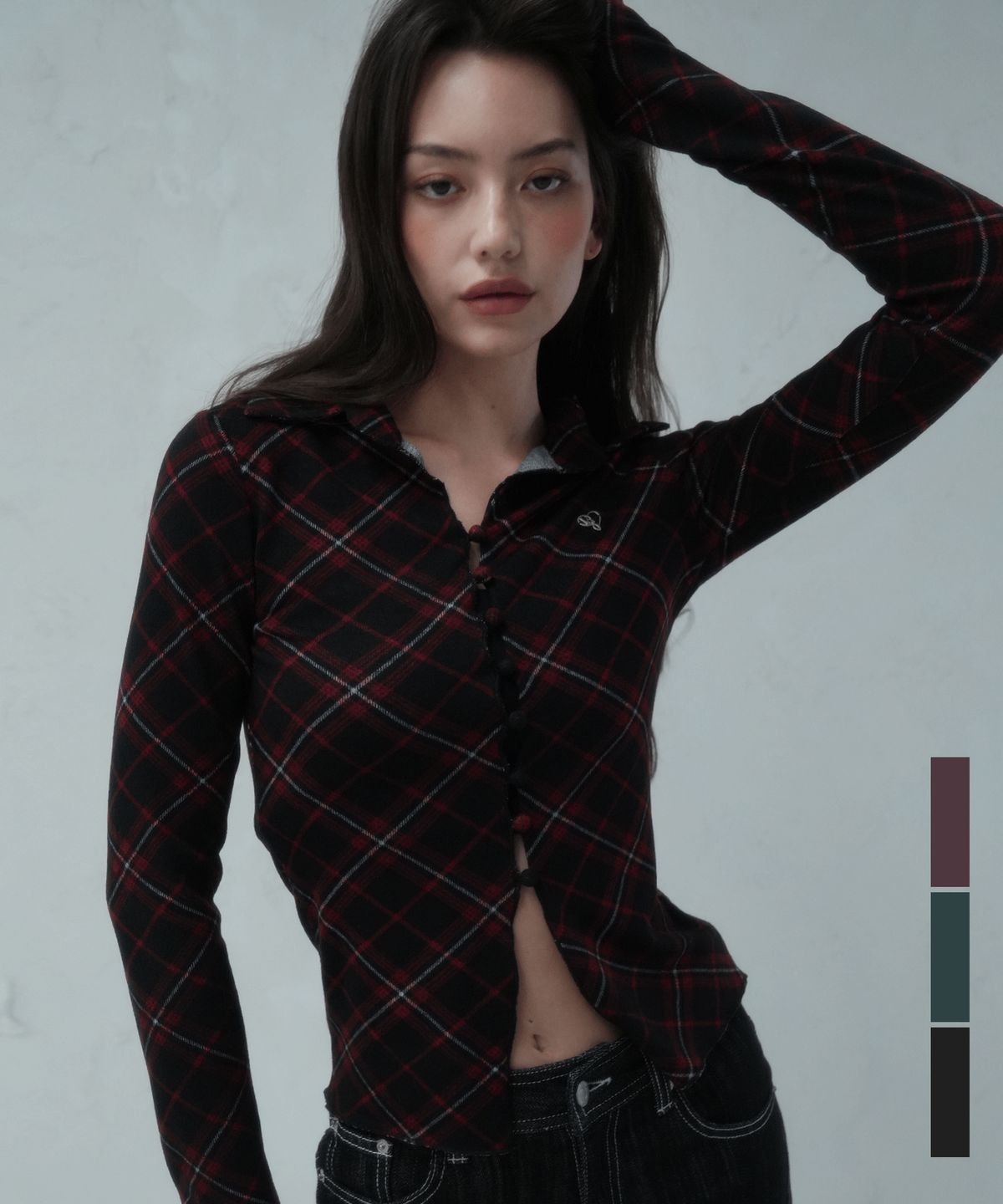비바셔스(VIVACIOUS) Haley Collar Long Sleeve - 3COL