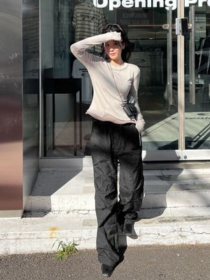 W Small Logo Layered T Shirt - Brown