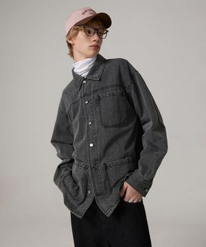 맨 빈티지 워시드 데님 워크 자켓 BOCDJ325M