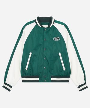 새틴 바시티 레글런 자켓 헌터그린 BOCJP311UHG