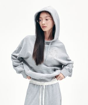 YOUHEE SYMBOL GRAPHIC HOODIE MELANGE GREY
