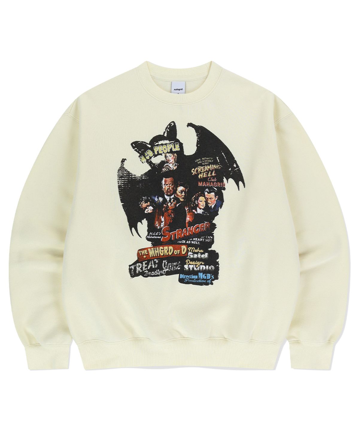 마하그리드(MAHAGRID) BAT POSTER COLLAGE SWEATSHIRT CREAM(MG2EFMM459A)