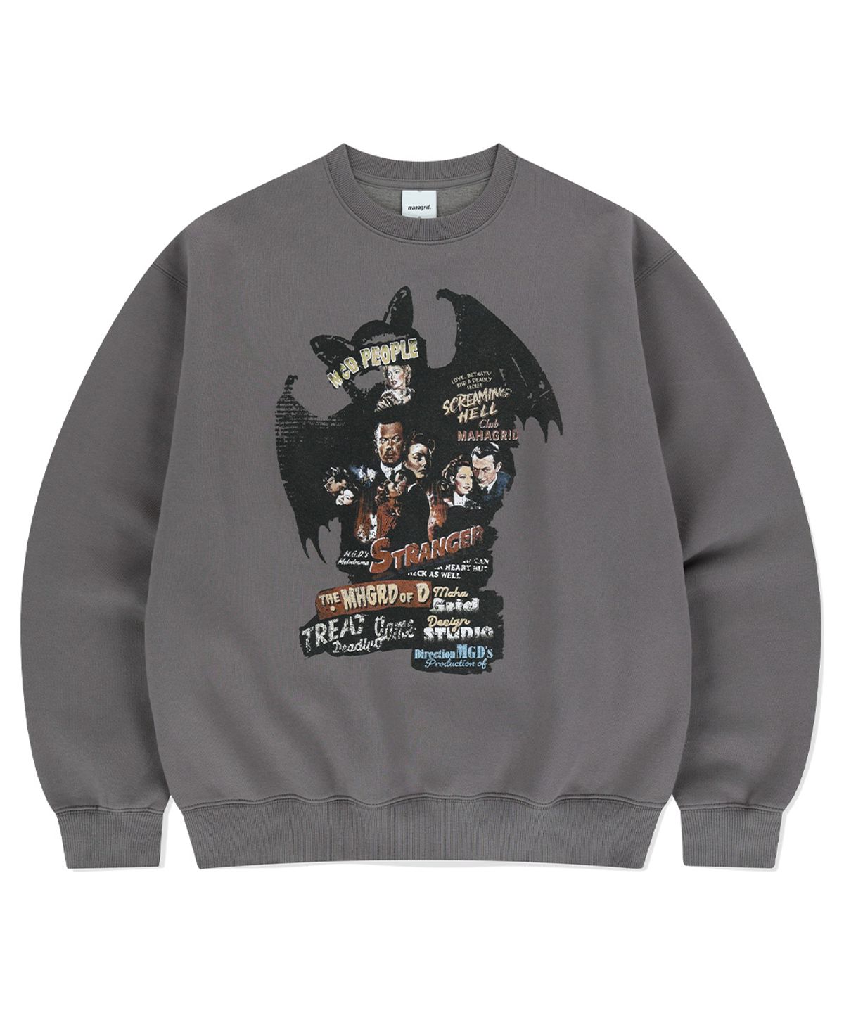 마하그리드(MAHAGRID) BAT POSTER COLLAGE SWEATSHIRT GREY(MG2EFMM459A)