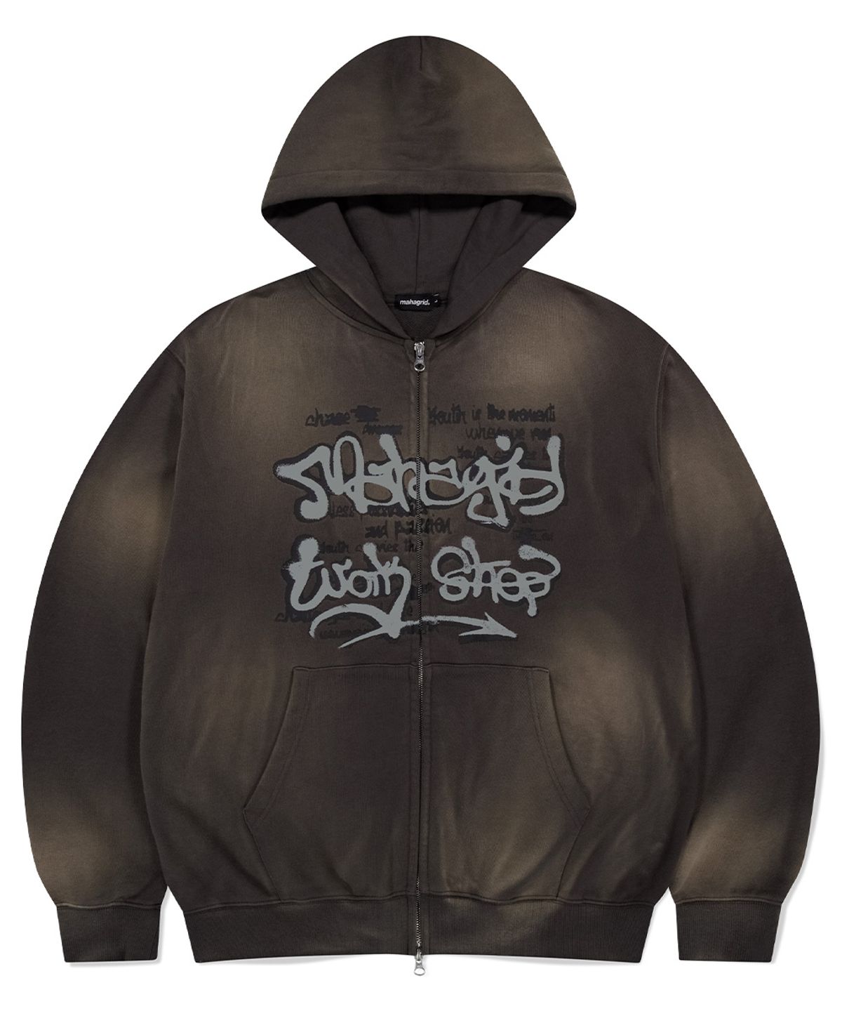 마하그리드(MAHAGRID) SPRAY GRAFFITI ZIP UP HOODIE CHARCOAL(MG2EFMM493A)