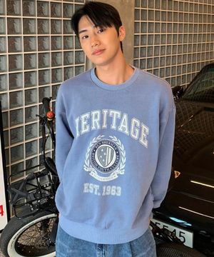 피그먼트 워시드 헤리티지 스웨트 셔츠 블루 BODTS450MBL