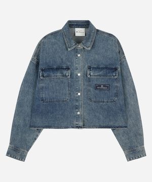 우먼 포켓 포인트 크롭 데님 셔츠 BOCSH882F