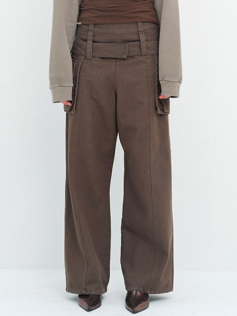 ★CERRIC★BELT BAG LAYERED PANTS★1429★Khaki★韓国★大人気 BELT BAG LAYERED PANTS / KHAKI - CERRIC