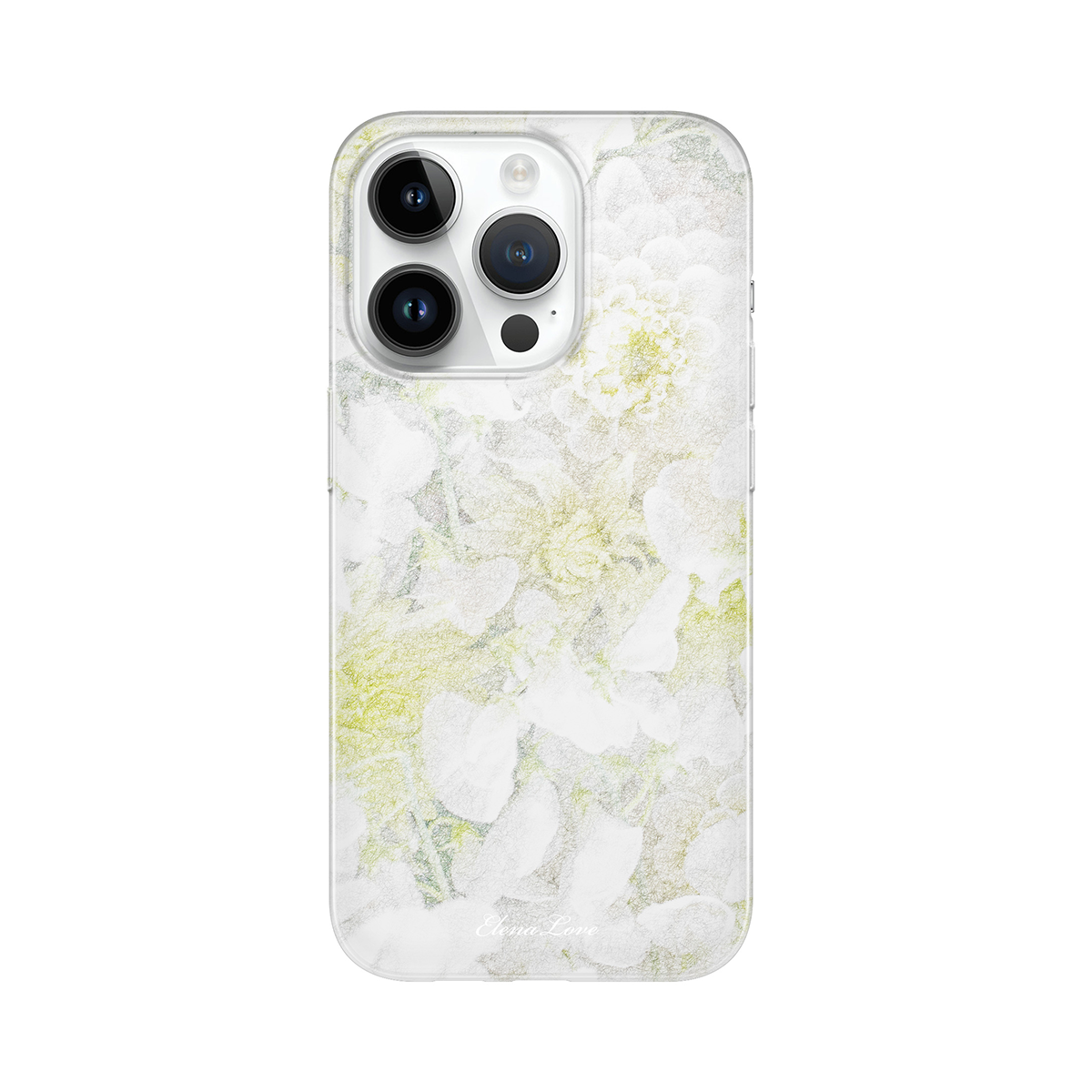 엘레나 러브(ELENALOVE) [Clear case] White flower sketch 클리어케이스