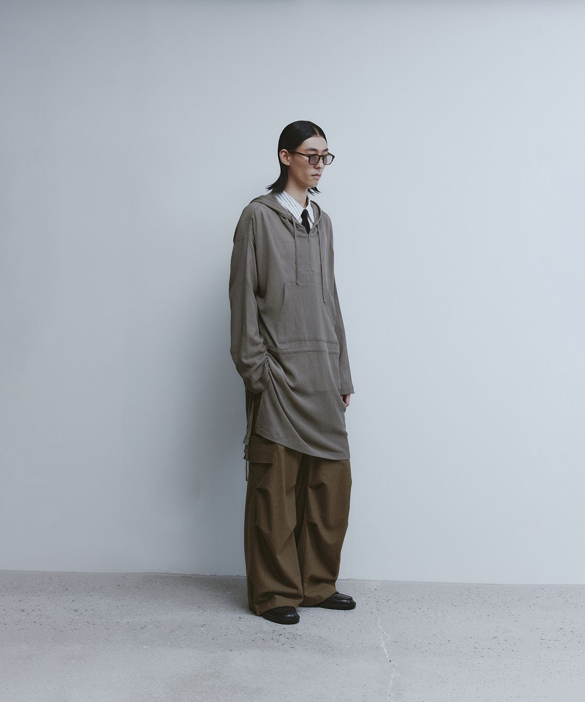 유스(YOUTH) Long Anorak-Khaki Brown