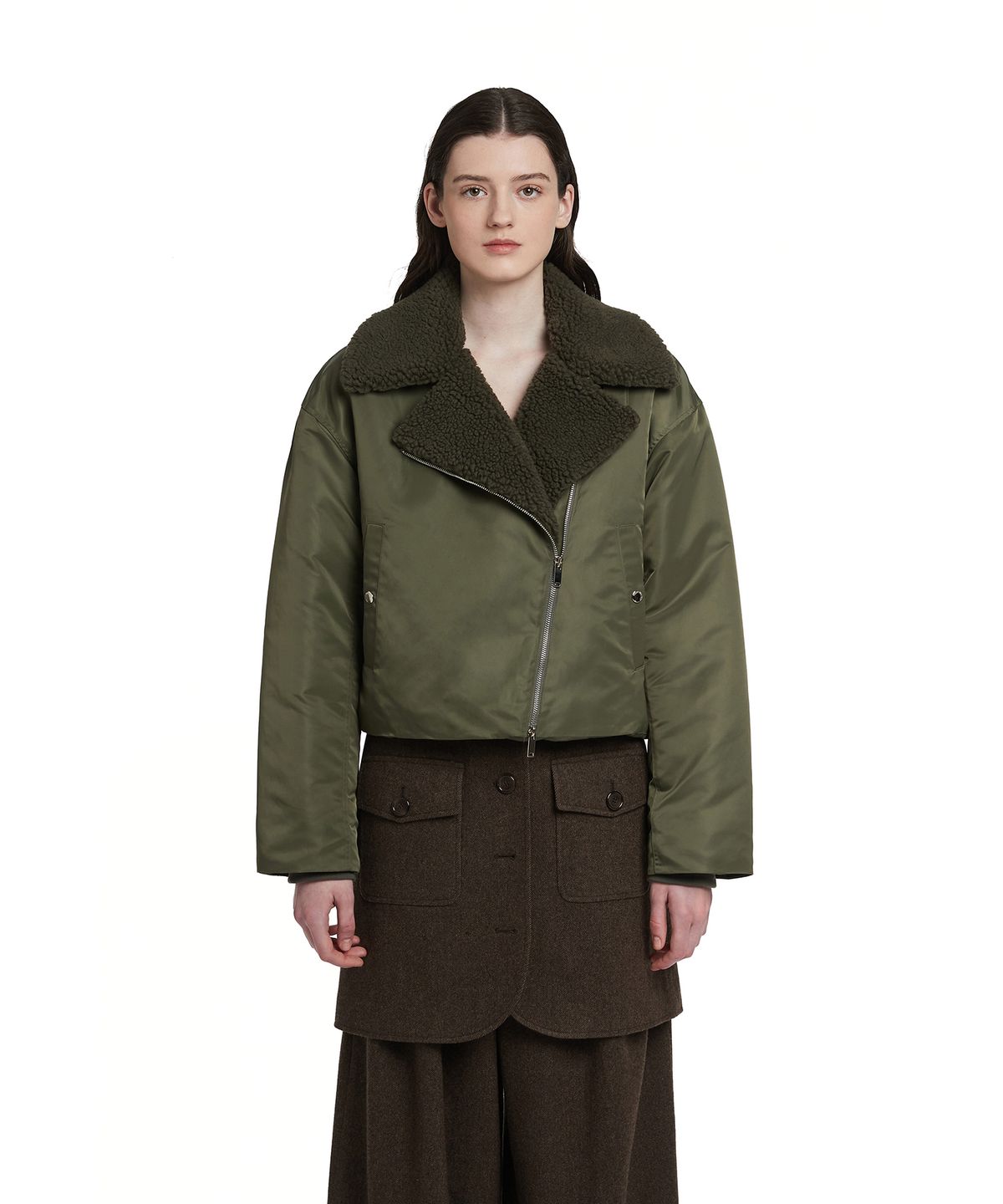 트렁크프로젝트(TRUNK PROJECT) Shearling Biker Jacket_Khaki